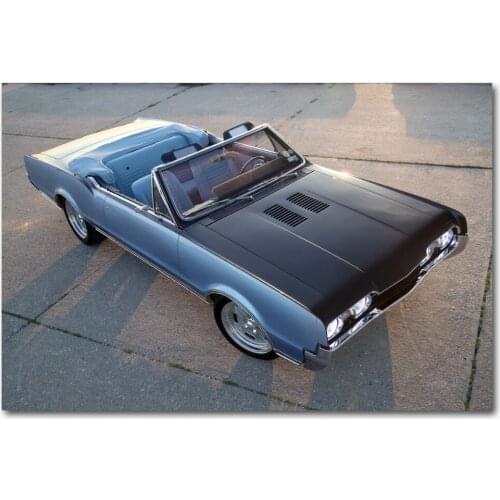 Oldsmobile Cutlass 422 Blue Cars Cabriolet Wall Art Picture Posters Canvas Art Prints Art Paintings For Living Room Decor