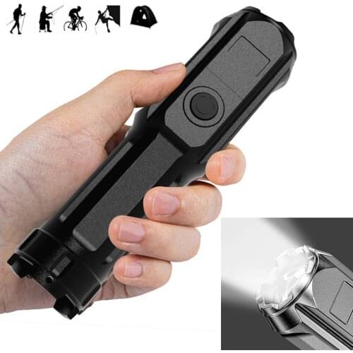Portable Zoomable LED Strong Light Flashlight USB Charging for Outdoor Camping / Adventure / Patrol / Night Walki