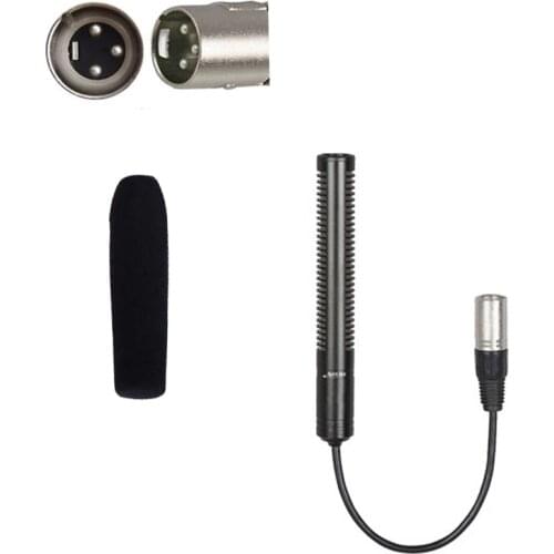 Professional XLR 3Pin Camera Interview Microphone Vidicon Recording Mixer 48V Phantom Studio Mic