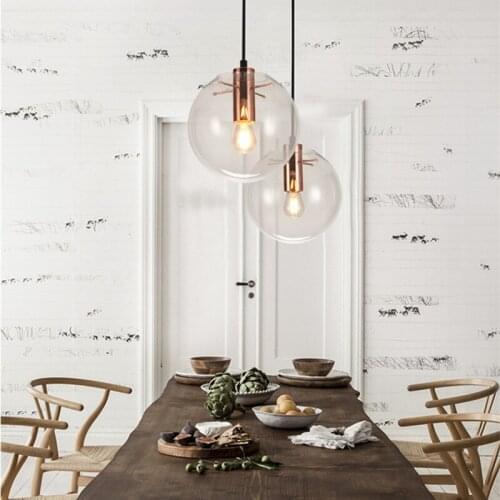 Glass Pendant Light Bar Pendant Lighting Kitchen Island Lamp Hotel Modern Lights Bedroom Study Office Ceiling Lamp Bulb Include