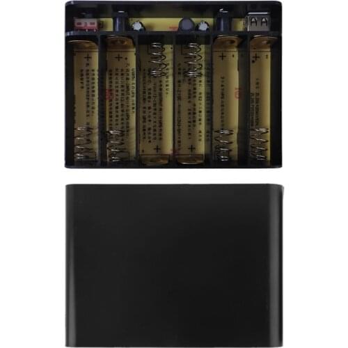USB DC 12V Output 6x 18650 Batteries UPS DIY Power Bank Box Charger for Cellphone WiFi Router LED Light Security Camera