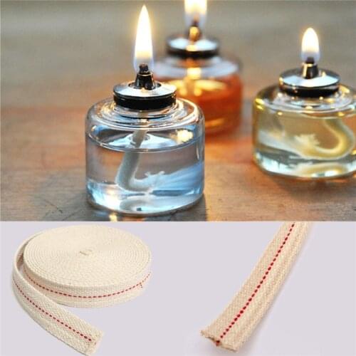 4.5Meters Width 2cm Premium Oil Lamp Mate Flat Cotton Oil Lantern Kerosene Lamp Wick Red Stitch Roll Candle Making Supplies