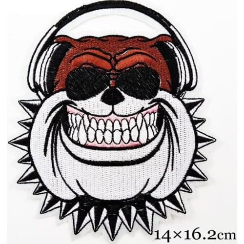 Women men clothes embroidery biker patch deal with it punk dog patches for clothing fashion animal stickers Christmas