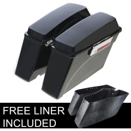 ABS 6x9" Speaker Hard Saddlebags+Lid Latch For Harley Road King Road Street Glide 94-13