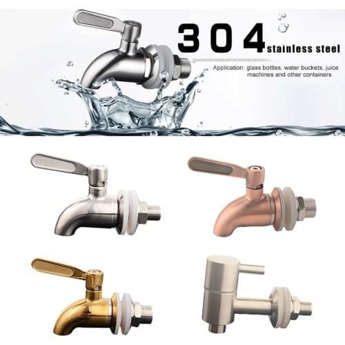 1set 12mm 16mm Drink Dispenser Tap Beverage Wine Barrel Faucet Spigot Water Stainless Steel Coffee Juice Taps Silver Faucet