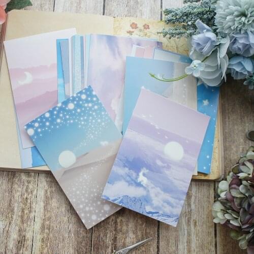 10pcs Luminous Card Flying Bird Blue Sky Design As Post Card Gift Greeting Cards Gift Card Party Invitation