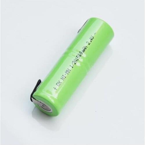 1500mah 2.4V 1/2A ni-mh rechargeable battery pack 1/2 A nimh cell with welding tabs for electric shaver razor toothbrush