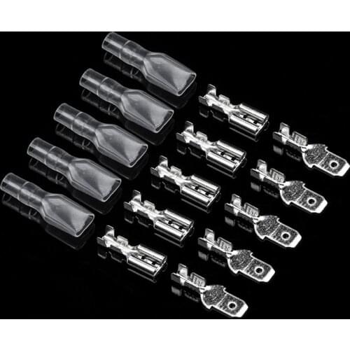 200 PCS Male/Female Electrical Wire Connector 2.8/4.8/6.3mm Crimp Terminals with Seal Sheath for 22-16 AWG 0.5-1.5 mm2