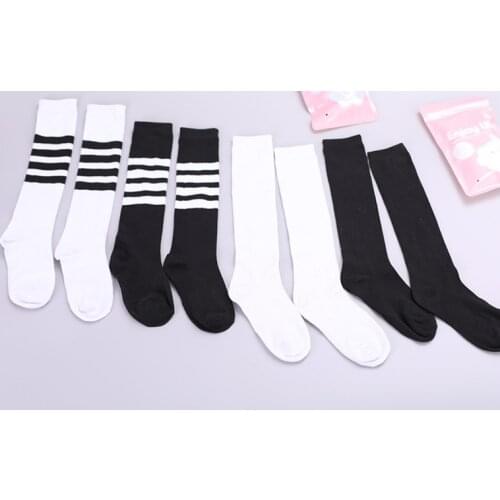 2020 Fashion 3 Stripes Jk School Uniform Over Knee High Tight Socks Velvet Lolita Stocking Football Socks Anime School Uniform