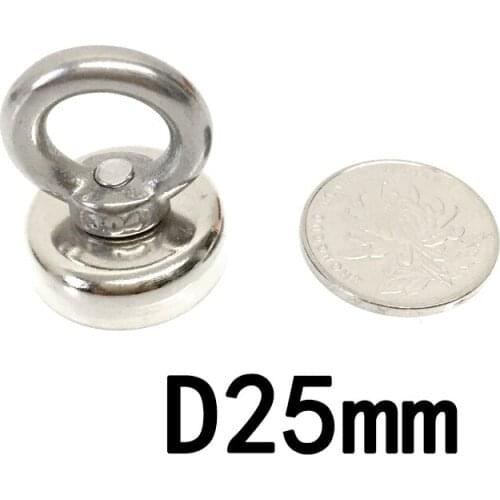 3/5/10pcs D25 NdFeB strong magnet strong magnetite high strength round perforated suction cup hook large salvage strong magnet