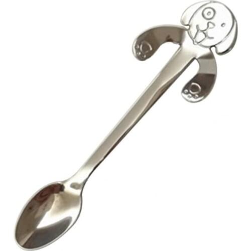 Hot Sale 60% Cute Dog Style Teaspoon Hanging Design Stainless Steel Coffee Tea Soup Sugar Spoon for Restaurant