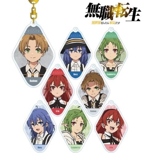 Anime Mushoku Tensei: Jobless Reincarnation Rudeus Greyrat Acrylic Keychain Bags Pendant Cosplay Keyring Desk Decor Cartoon Gift