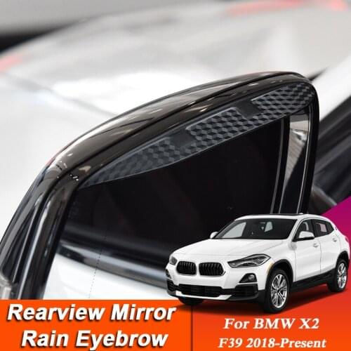 Car-styling For BMW X2 F39 2018-Present Carbon Fiber Rearview Mirror Eyebrow Rain Shield Anti-rain Cover Sticker Auto Accessory