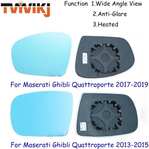TVYVIKJ Side Rearview Mirror Blue Glass Lens with LED Indicate light For Maserati Ghibli Quattroporte 2013-2019 Wide Angle View