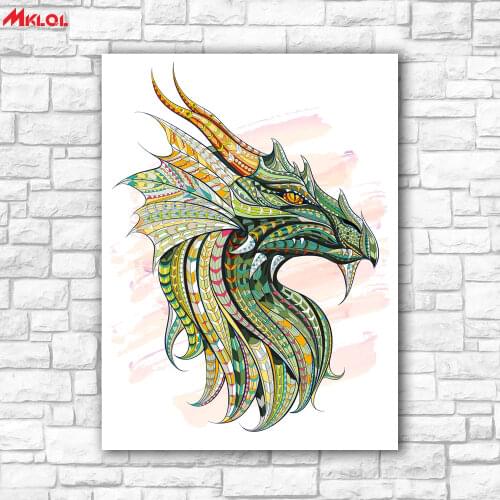 Large Wall Art,Dragon Powerful,Restaurant study Bedroom Decor Wall oil Painting Print Nice wall picture for living room no frame