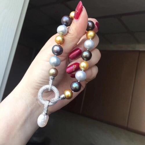 D301 Fine Jewelry Natural Fresh Water 10-13mm Baroque Pearls Bracelets for Women Fine Pearls Bracelets