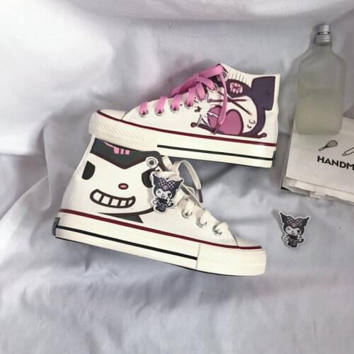 Spring Autumn New Girl High-top Canvas Shoes Girl Heart Graffiti Hand-painted Cute Fairy Canvas Shoes Women Sneakers