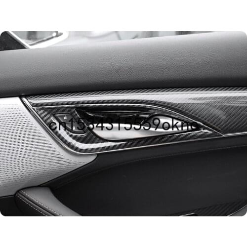 For Cadillac CT5 Modified Interior Door Handle Scratch Resistant Interior Door Bowl Carbon Fiber Decoration