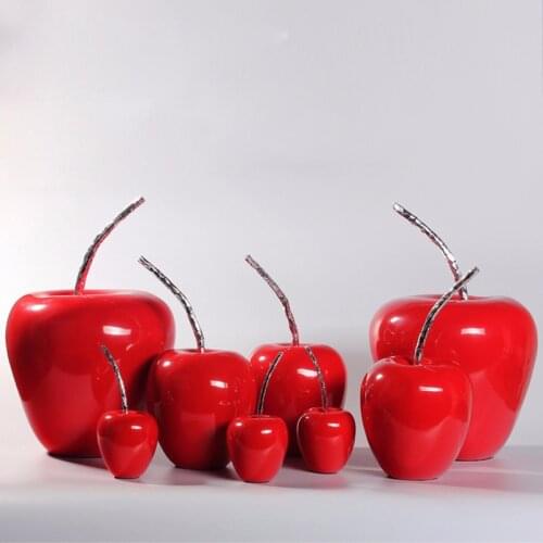 Resin Simulation Red Apple Christmas Eve Gift Festive Wedding Desktop DecorationsHome Entrance Living Room Countertop Decoration