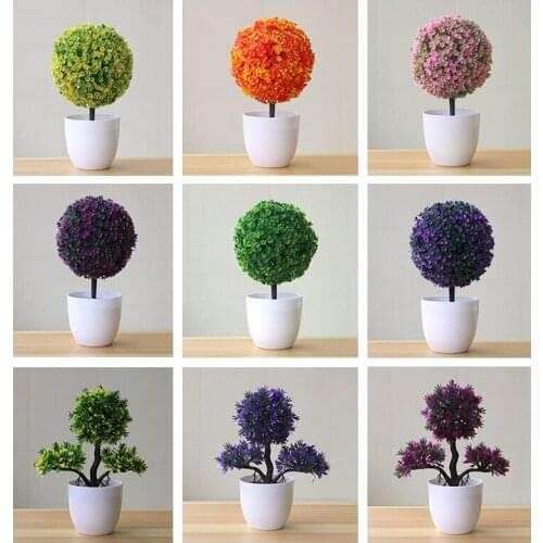 Artificial Plants Bonsai Small Tree Simulation Pot Plants Fake Flowers Table Potted Ornaments Home Decoration Garden Party Decor