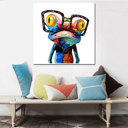 Modern Colorful Animals Canvas Painting Cartoon Frog Prints and Posters Wall Art Picture for Living Room Home Decoration Cuadros