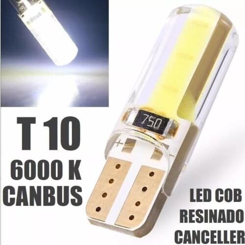 Kit 4 Lampadas T10 Pingo Led Cob Canceller Sem Erros Canbus Can-bus Forte Farol Frete