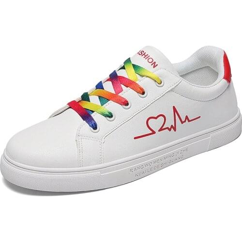 2021 Spring Mens Shoes New Casual Sneakers Heart-shaped Print Comfortable Flat Summer Lover Shoes Women Shoes Zapatillas Hombre