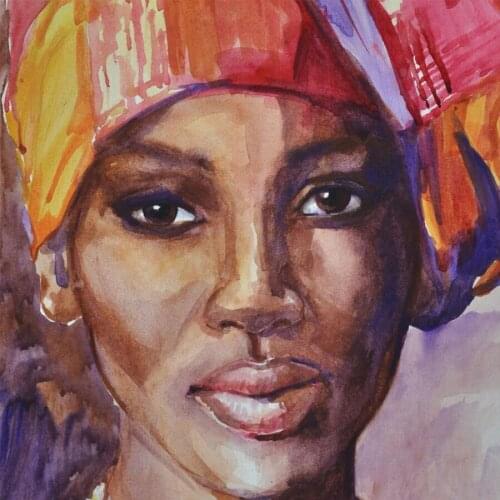 LaoJieYuan Diamond Painting Full Square Drill African women face Diamond Painting Rhinestone Embroidery Cross Stitch Crystal