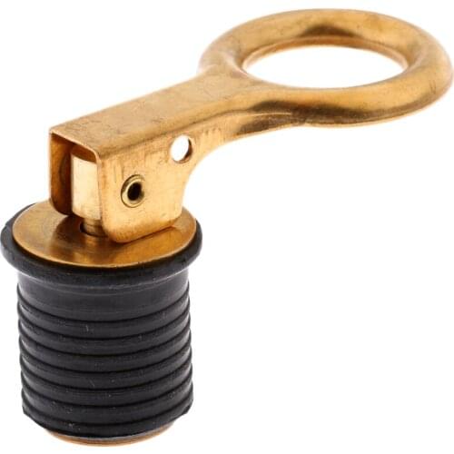Boat or Baitwell Brass Handle Drain Plug 1" - Turn Tite & Snap Tite - Pack of 2