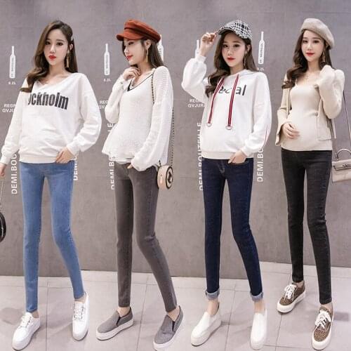 Fashion Jeans for Pregnant Women M L XL XXL Maternity Stomach Leggings Lady Mother Clothes Casual Adjustable splice Denim Pant