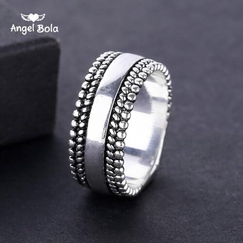 Men Carved Vintage Ring Male Jewelry Cool Unique Gifts Drop Shipping Punk New Arrival Silver Color Signet Buddha Ring