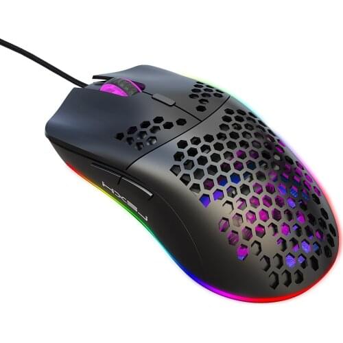 Hole mouse RGB luminous macro programming gaming mouse 6 buttons can turn off the lights 6400DPI gaming mouse