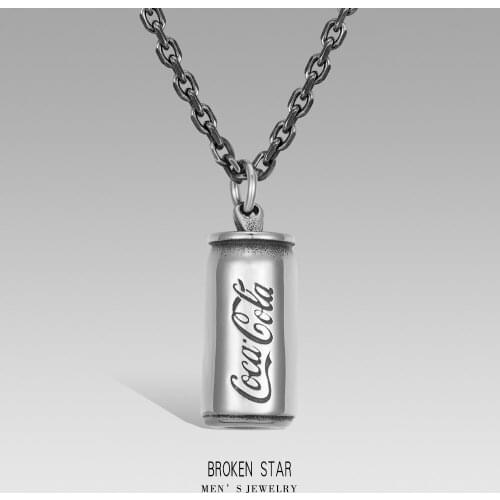 Stainless steel drink bottle style necklace pendant exquiste chains for women gift cool men hip hop jewelry