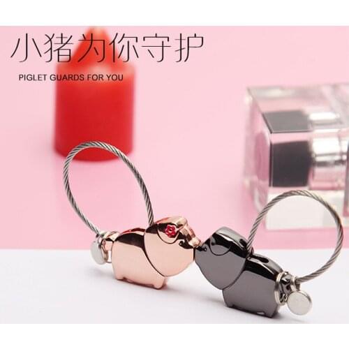 Pig couple keychain car cute Valentines Day gift custom jewelry pendant for men and women