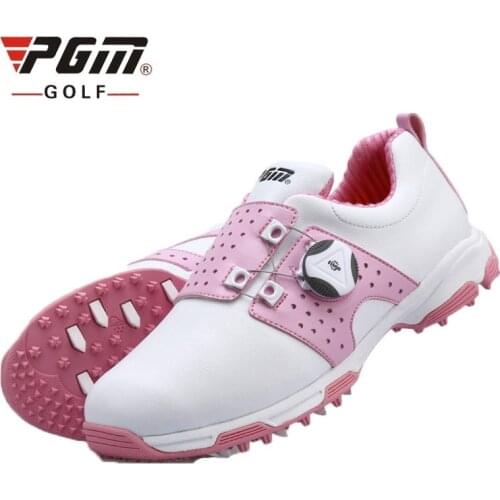 Pgm Golf Shoes Women Sports Shoes Waterproof Sports Shoes Knobs Buckle Shoelace Anti-Slip Woman Training Sneakers D0475