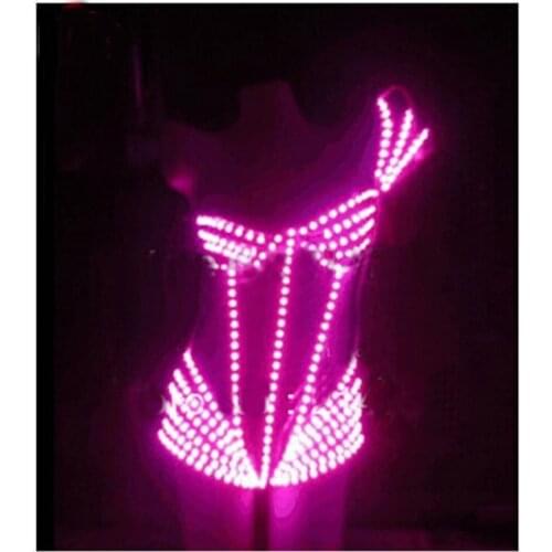 Full color led bra Handmade Led underwear luminous costume stage dj sexy clothes led costume party lighting led clothing