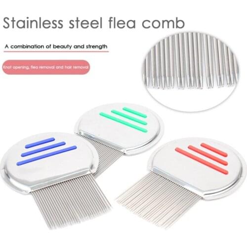 Pet Cat Comb Kitty Stainless Steel Material Terminator Lice Comb Hair Rid Headlice Super Density Teeth Remover Brush Pet Supplie
