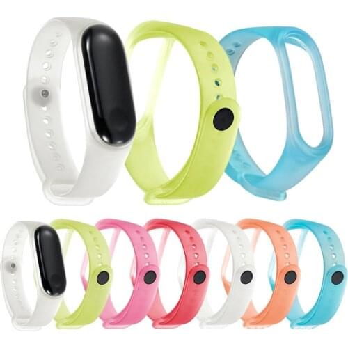 Suitable for Mi Band 3 4 wristband Smart Xiaomi bracelet strap monochrome transparent Jelly Silica gel Replacement wristband