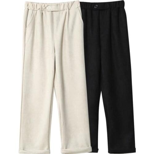 Sherhure 2020 Spring Stretch High Waist Women Wide Leg Straight Fashion Ankle Length Pants Female Trousers
