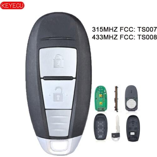 KEYECU OEM 2 Buttons Smart Key Card 315MHz/433MHz PCF7953XTT ID47 Chip for Suzuki Swift SX4 Vitara 2010-2015 FCC: TS007/TS008