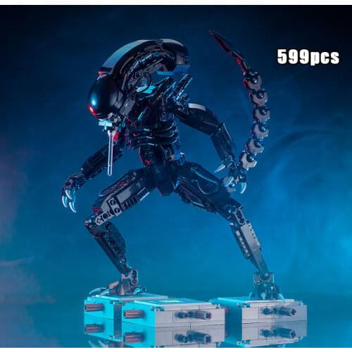 Moc Building Block Film Series Alien Mech Model Building Bricks Compatible with Childrens Gifts Alien Xenomorphs