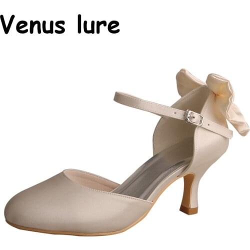 Red Bow Shoes for Women Mid Heels Special Mary Jane Shoes Ladies