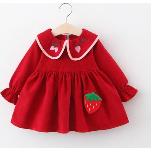 Spring New Born Baby Girls Dress Long Sleeve Cloth Kids Dress Toddler Dress Birthday Clothing