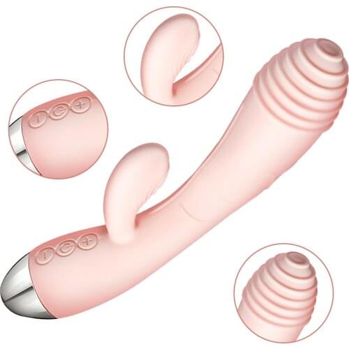 G spot Rabbit Vibrator 10 Frequency Screw Thread Massage Vibrator Silicone Waterproof USB Dildo Masturbator Sexy Toys for Women