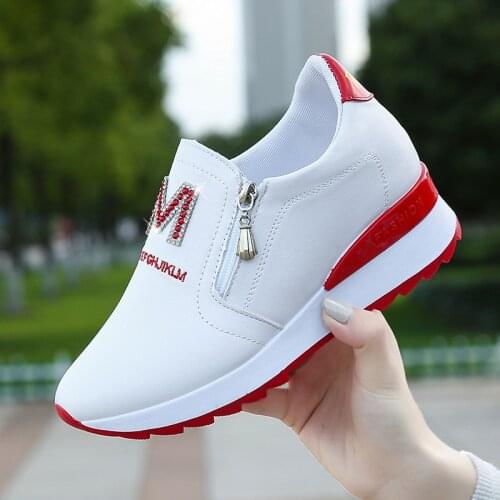 2018 Spring Female Shoes ladies New Designer modish white Platform wedge Sneakers Women vulcanized shoes Tenis Feminino ENA799