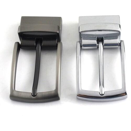 1pcs 35mm Metal Men Belt Buckle Clip Buckle Matte Brown Chrome Rotatable Bottom Single Pin Half Buckle Leather Craft Belt Strap