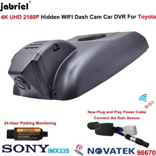 4K Hidden Wifi Car Dvr Dash Cam Car Cameras Recorder 24H For Toyota Highlander XU50 LE XLE for Toyota Kluger 2018 2019 2020 2021