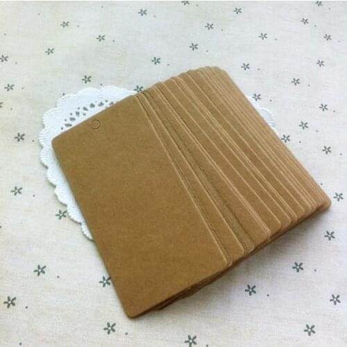 5 * 10 cm square with kraft paper tags jewelry price tags blank paper label card tags with Hemp rope 300 pcs/lot
