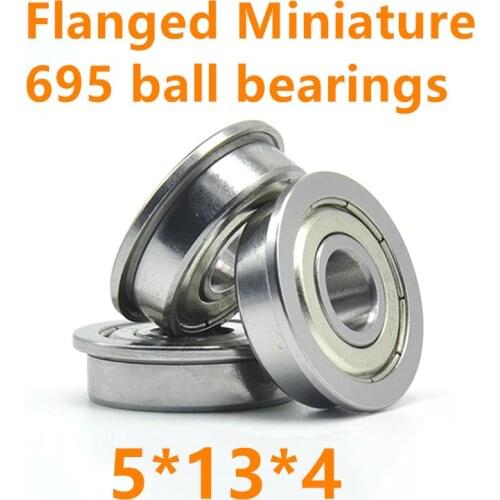 50/100pcs F695-2RS Bearing 5*13*4 mm ABEC-7 Flanged Miniature F695 RS F695RS Ball Bearings For VORON Mobius 2/3 3D Print