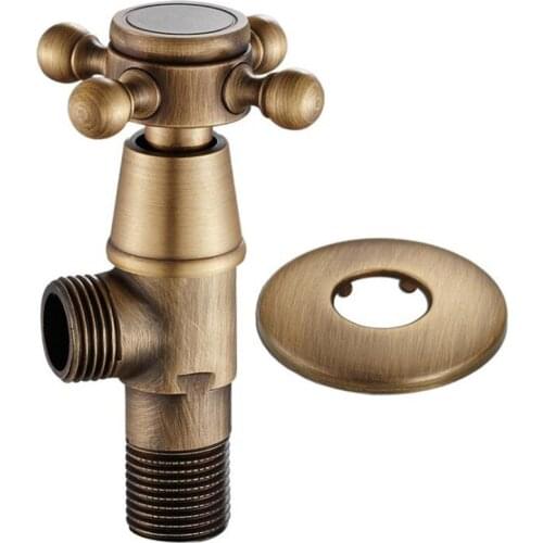 Antique Br Triple-cornered Valve Water Control Valve Bathroom Tap Water Valve 1/2X1/2 Br Angle Valves Bathroom
